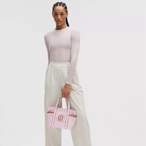 Lululemon Daily Multi-Pocket Mini Canvas Tote Bag 6.5L- Blissful Pink/Red Clay